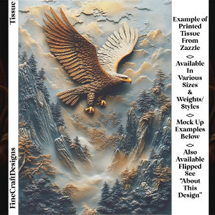 Rustic Mountain Eagle Relief Panel EH5R Decoupage Tissue Paper