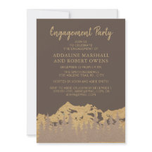 Rustic Mountain Forest Pine Trees Engagement Party