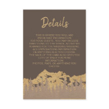 Rustic Mountain Forest Pine Trees Wedding Details