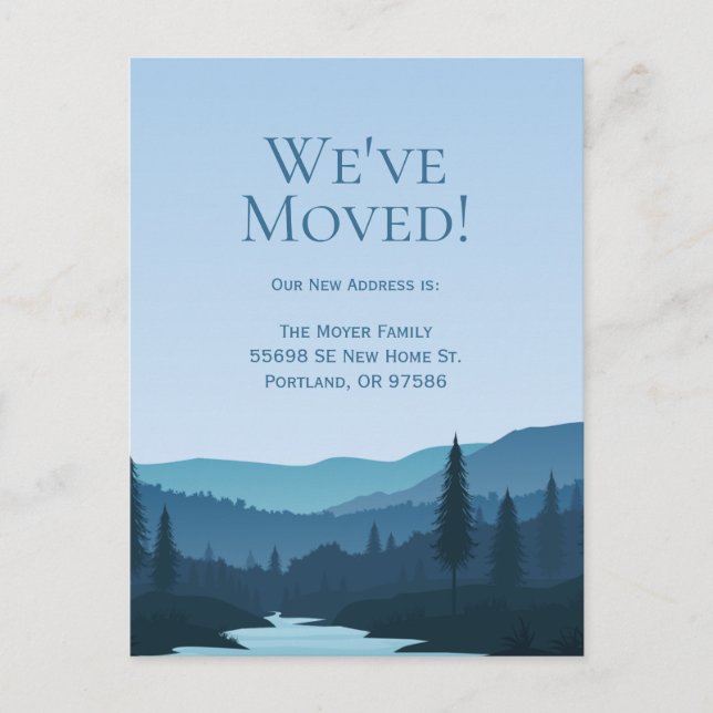 Rustic Mountain Forest Stream with Pine Trees Postcard (Front)