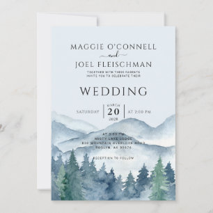 Rustic Mountain Forest Wedding Invitation