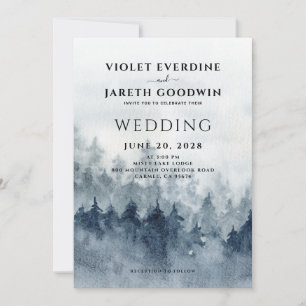 Rustic Mountain Forest Wedding Invitation