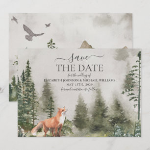 Rustic Mountain Forest Wedding Save The Date
