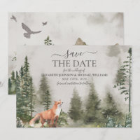 Rustic Mountain Forest Wedding Save The Date