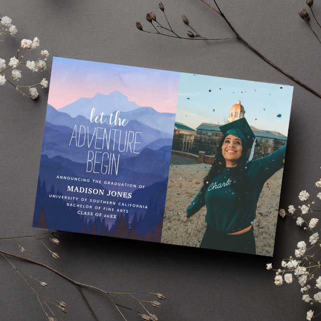 Rustic Mountain Graduation Photo Announcement (Creator Uploaded)