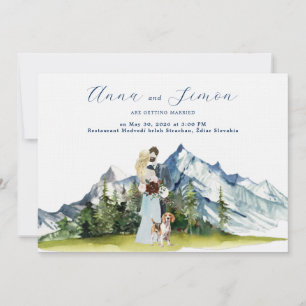 Rustic Mountain Illustrated Wedding Invitation