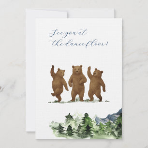 Rustic Mountain Illustrated Wedding  Invitation