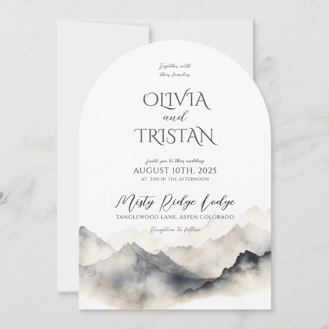 Rustic Mountain Invitation (Front)