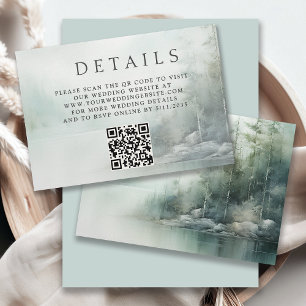 Rustic Mountain Lake Misty Pines Wedding Details Enclosure Card