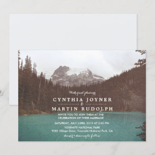 Rustic Mountain Lake Wedding Invitation