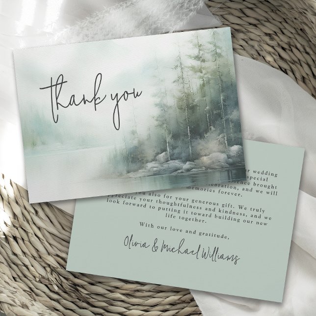 Rustic Mountain Lake Wedding Thank You (Creator Uploaded)