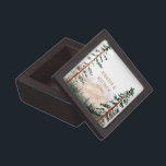 Rustic Mountain Landscape, Fog, Pine Trees Wedding Gift Box<br><div class="desc">Part of the Rustic Luxe Collection: https://bit.ly/3iO6eCD. A charming place to store your rings or other prized possessions. Rustic foggy mountain landscape coasters in shades of forest green and copper with pine trees and fog behind the mountains. Personalise with your own name and date.</div>