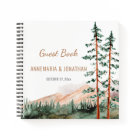  Rustic Mountain Landscape Pine Trees Guest Book