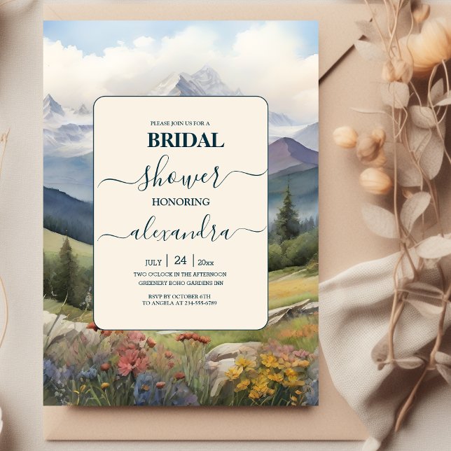 Rustic Mountain Meadow Bridal Shower Invitation (Creator Uploaded)