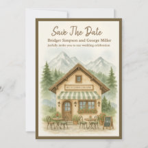 Rustic Mountain Monogram wedding save the date
