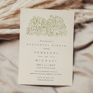 Rustic Mountain National Park Art Rehearsal Dinner Invitation