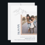 Rustic Mountain Nature Outdoor Photo Blush Pink Save The Date<br><div class="desc">Can be fully customised to suit your needs. © Gorjo Designs. Made for you via the Zazzle platform. // Note: photo used is a placeholder image only. You will need to replace with your own photo before ordering/printing. If you need help with this please contact me. // Need help customising...</div>