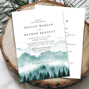Rustic Mountain Pine with Details Invitation