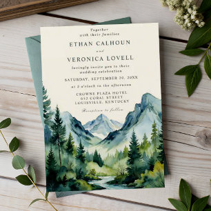 Rustic Mountain Pines Weekend Wedding Invitation