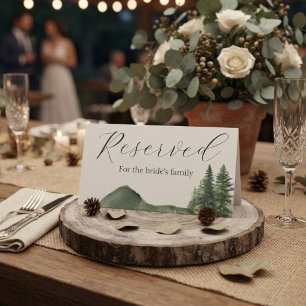 Rustic Mountain reserve for the bride's family