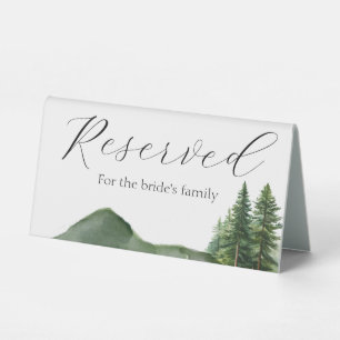 Rustic Mountain reserve for the bride's family