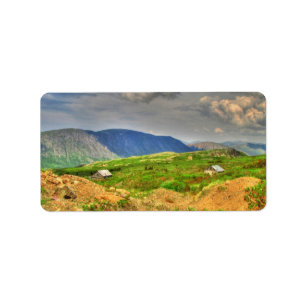 Rustic Mountain Scene Label