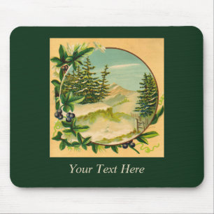Rustic Mountain Scene Mouse Mat
