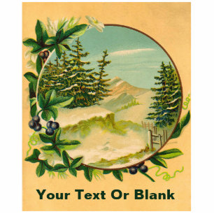 Rustic Mountain Scene Photo Sculpture Magnet