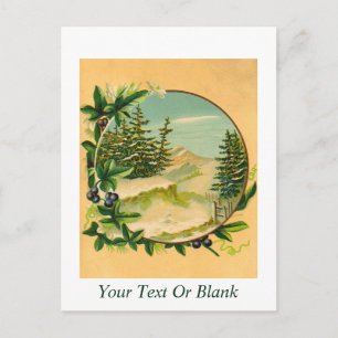 Rustic Mountain Scene Postcard