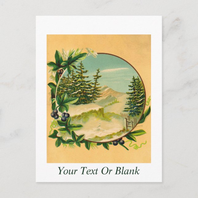 Rustic Mountain Scene Postcard (Front)