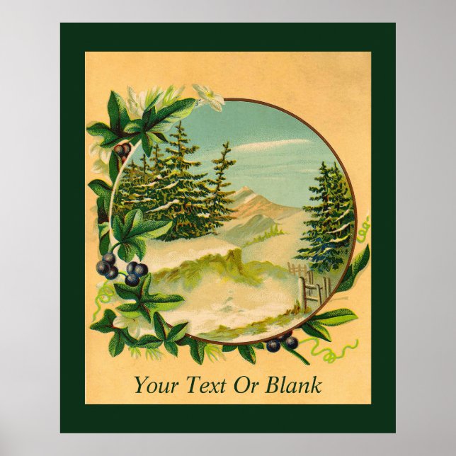 Rustic Mountain Scene Poster (Front)