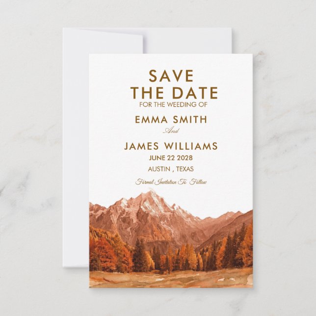 RUSTIC MOUNTAIN SIMPLE WEEDING INVITE (Front)