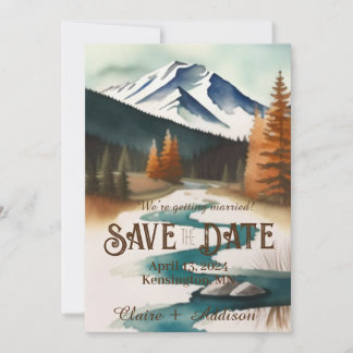 Rustic Mountain Stream Save The Date