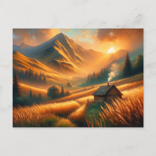 Rustic Mountain Sunrise Postcard