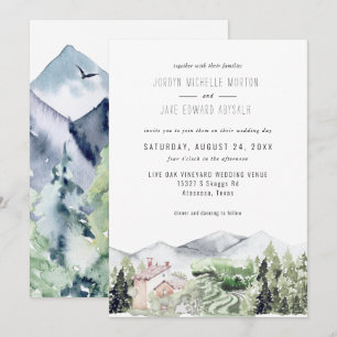 Rustic Mountain Vineyard   Wedding Invitation