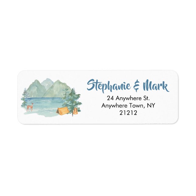 Rustic Mountain Watercolor Adventure Begin Wedding (Front)