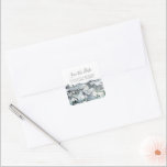 Rustic Mountain Watercolor Photo Save the Date  Square Sticker<br><div class="desc">Rustic Mountain Watercolor Save the Date Classic Square Sticker</div>