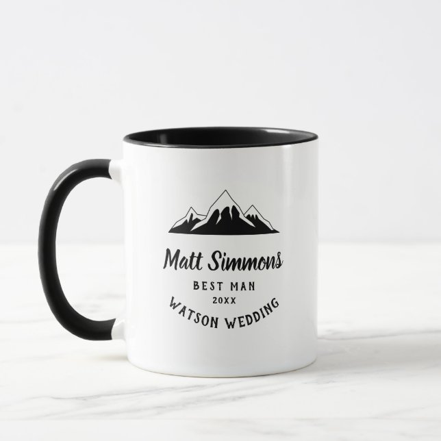 Rustic Mountain Wedding Best Man Gift Modern Cool Mug (Left)
