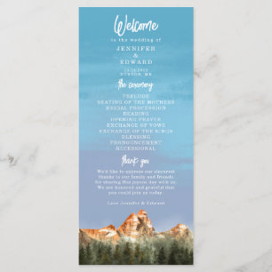 Rustic Mountain Wedding Ceremony Program Programme