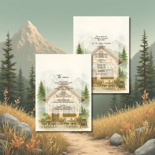 Rustic Mountain wedding destination program Menu