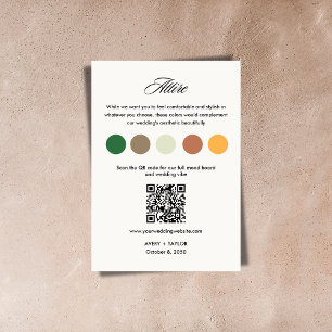 Rustic Mountain Wedding Dress Code Color Palette Enclosure Card
