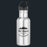 Rustic Mountain Wedding Groomsman Gift Modern Cool 532 Ml Water Bottle<br><div class="desc">Cool gift for your groomsmen: This stainless steel water bottle with a modern rustic mountain range design,  your custom name and the year of the wedding as well as the names of the event.</div>