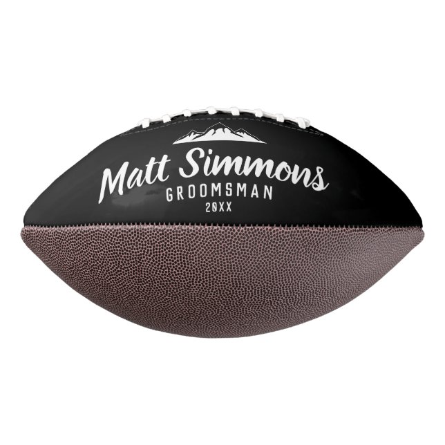 Rustic Mountain Wedding Groomsman Gift Modern Cool American Football (Rotated 270)