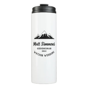 Rustic Mountain Wedding Groomsman Gift Modern Cool Thermal Tumbler