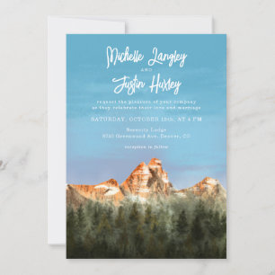Rustic Mountain Wedding Invitation