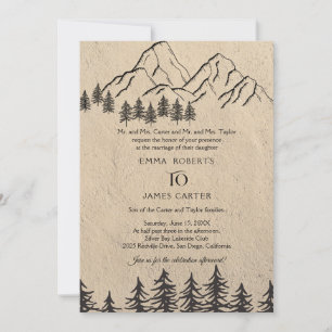 Rustic Mountain Wedding Invitation