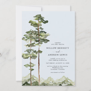 Rustic Mountain Wedding Invitation
