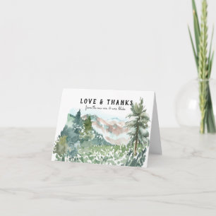 Rustic Mountain Wedding Photo Thank You Card