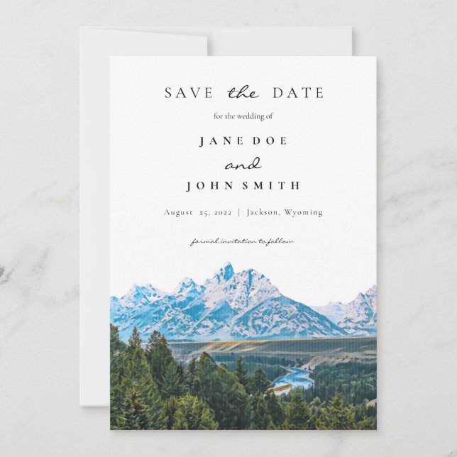 Rustic Mountain Wedding Save The Date (Front)