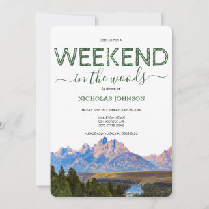 Rustic Mountain Weekend in the Woods Bachelor Invitation